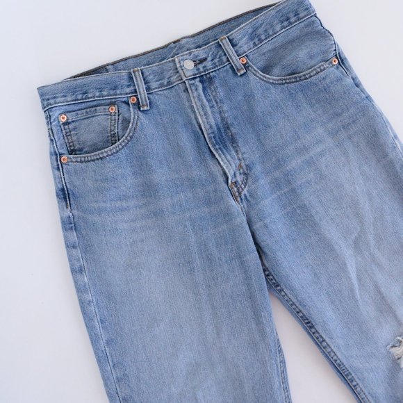 Levis 516 Straight Leg Distressed Denim Jeans ~36/32 - Picture 8 of 12